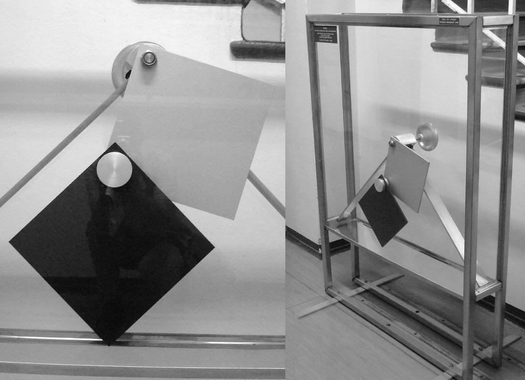 Fig. 1: The double square pendulum in the School of Physics at the University of