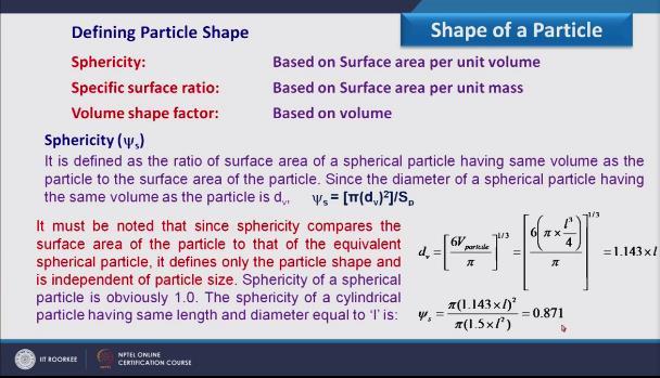 (Refer Slide Time: 18:40) So that π(1.143 X l) 2 that is the surface area of a spherical particle and this π 1.