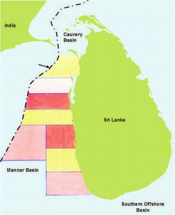 Indo-Lanka Maritime Boundary Figure 2: Block 5 6644 km 2 Block 2 3338 km 2 Block 3 3572 km 2 Block 4 4127 km 2 Block 6 3567 km 2 Block 1 3501 km 2 Block 7 3970 km 2 Block 8 4995 km 2 Location of
