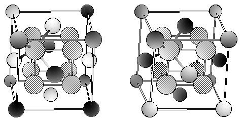 Fluorite Structure - The structure of the mineral fluorite (calcium fluoride) may be viewed as a CCP lattice of cations (Z = 4), with the smaller
