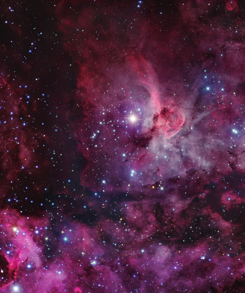Panoramic View of the Central Part of the Carina Nebula This spectacular panoramic view shows the central part of the Carina Nebula, which includes the exotic star Eta Carinae, the well-known