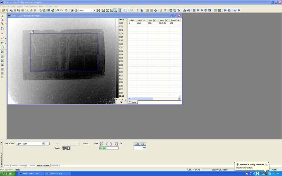 Figure 18: Screenshot of Altair Software with image of processor The setup has progressed over the time of my research.