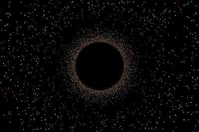 Black Holes Following a supernova, the most massive stars evolve into black holes The visual image of a black hole is one of a dark spot in space with no radiation emitted.