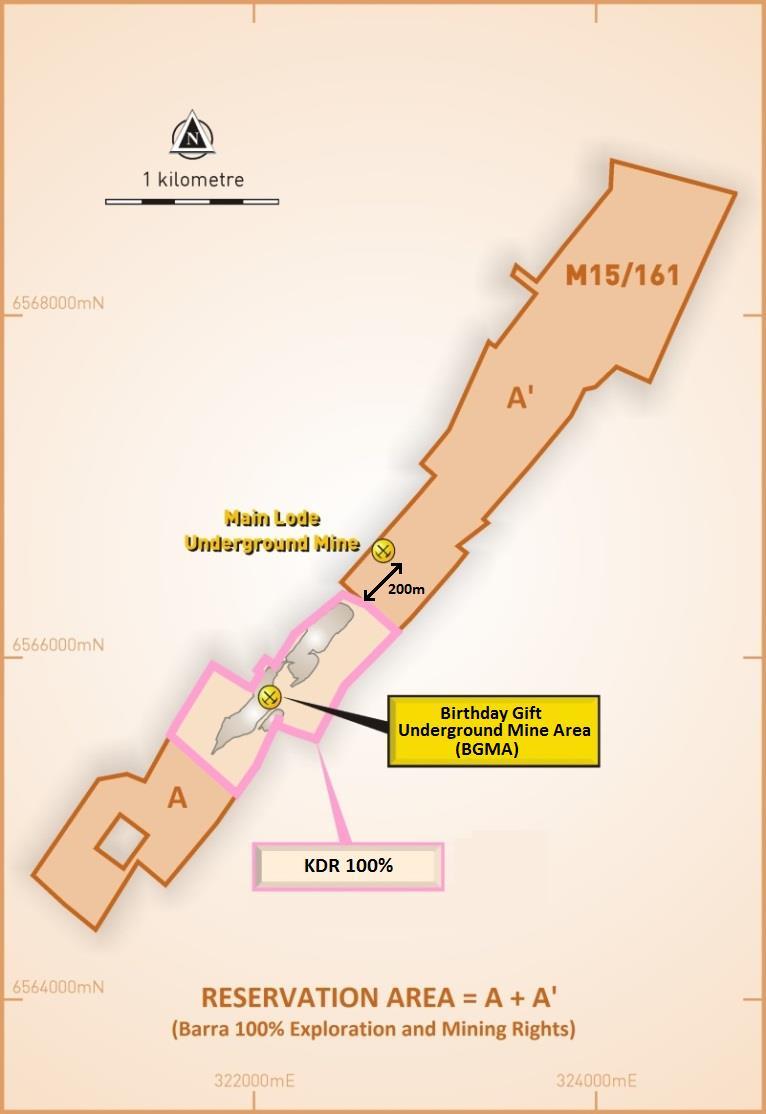 Figure 3: Plan showing Reservation Area (A-A ) and the BGMA within M15/161 Figure 4: Location of advanced prospects and the Burbanks Shear Zone Planned Activities Burbanks North With the gold price