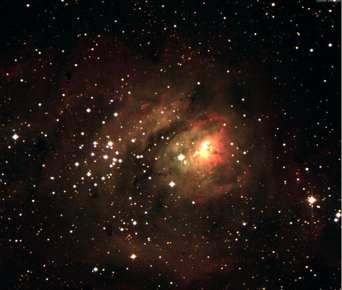 M8 The Lagoon Nebula Photo of M8: The Lagoon Nebula taken with the Schmidt Telescope, Rozhen 2014 The photos are edited with the programs Astroart and MaximDL.