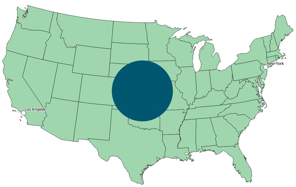 Figure 14: USA Contiguous Albers Equal Area Conic Coordinate System The Albers conic projection has low scale distortion for an area the size of the U.S. As the area being mapped decreases in size, distortion is less of an issue.