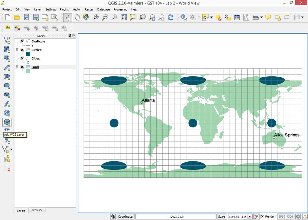 Figure 1: World View.qgs Loaded into QGIS Desktop 2.2.0 WorldView.qgs is a project file.