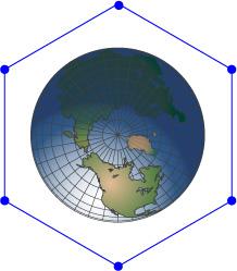 Fig. 3. A (top) Traditional Street-of- Coverage Pattern. B (bottom) Interlocking Pattern Available above 7,000 km. centered on the orbit plane.