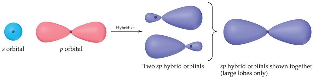 Hybrid Orbitals Mixing the s and p orbitals yields two degenerate orbitals that are hybrids of the two orbitals.