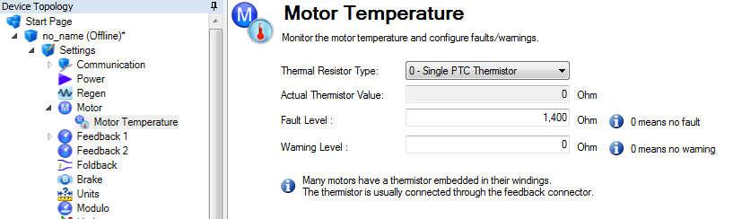 1. Thermostat Option type TR : PTC thermistor sensor Kollmorgen DDL linear motors use a PTC thermistor
