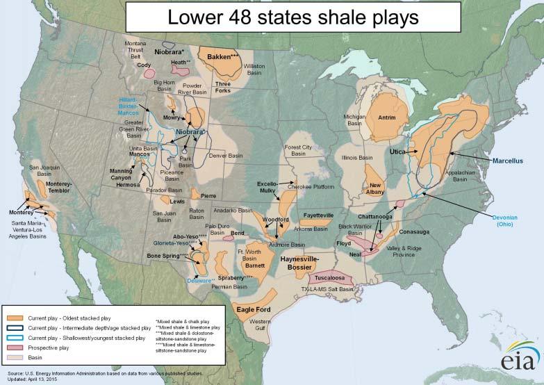 IN THE APPALACHIAN BASIN THE MARCELLUS AND UTICA-POINT PLEASANT DOMINATE SHALE GAS