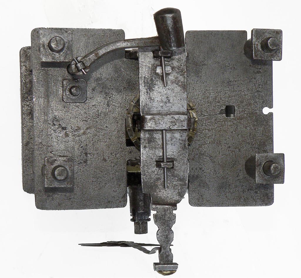 Rear of the movement showing the method of securing