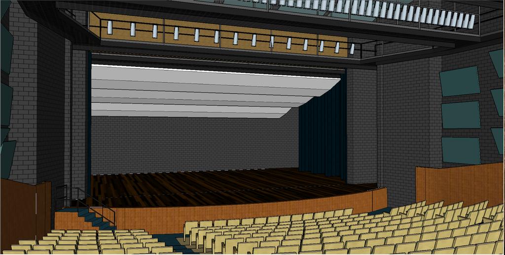 Figure A1(e) depicts diffusive materials placed on the sides of the theatre as discussed in the section entitled Simulated Data and Results.