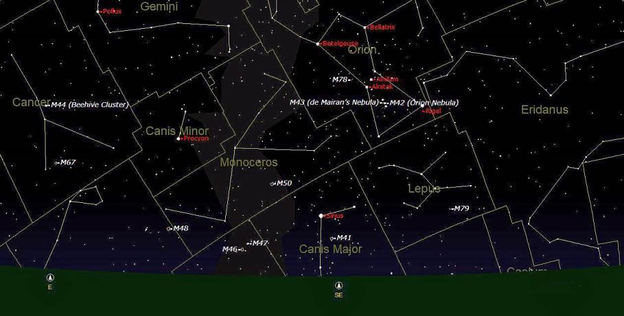 The G is then completed by the star Rigel and then Betelgeuse both in the constellation of Orion.