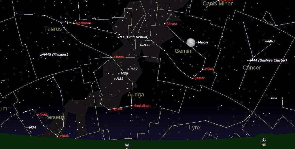 What's Up in the Southern Hemisphere? The first star chart below shows the sky in the north over Sydney at 23-00 on January 2 nd.