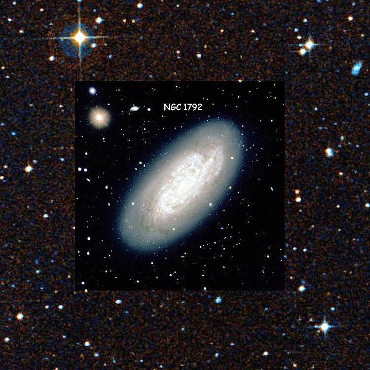 NGC 1808 is a barred spiral galaxy (like our own Milky Way) but is also known as a starburst or Seyfert galaxy which means that vigorous star formation is taking place in it.