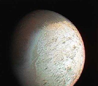 Proteus Triton Triton is the largest moon at 2710 km and a mass that is 0.