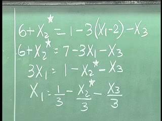 (Refer Slide Time: 16:47) 6 plus X 2 star is equal to 1 minus 3 times X 1 star is X 1 minus 2, so 3 times X 1 minus 2 minus X 3, from which, 6 plus X 2