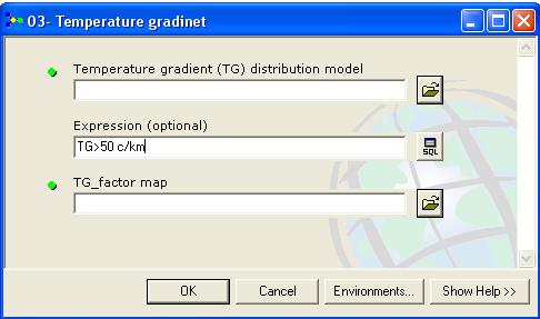 30 th Anniversary Workshop 9 Noorollahi and Itoi FIGURE 5: Input window of the GM-GRE Geophysical Toolbox suitability layers, and Boolean integration methods.