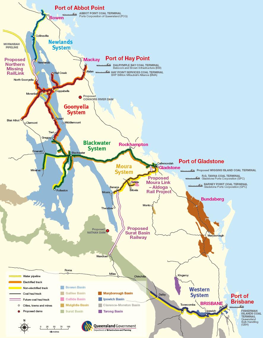 Fig. 3-1 Queensland Coal Export Infrastructure Source : Queensland