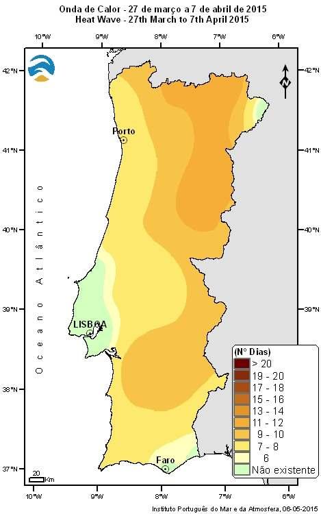 5. Temperature After a 2014/15 cold winter in Portugal, the beginning of spring recorded mean temperature values above the normal, especially in the month of April.