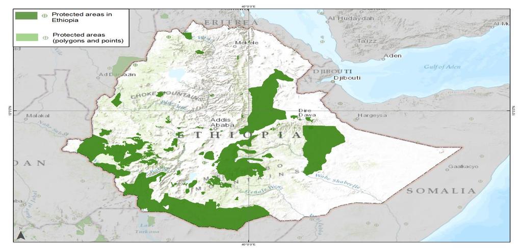 WDPA Data Status Report About this Report and the World Database on Protected Areas (WDPA) Map showing protected areas in the WDPA Ethiopia January 2015 The WDPA is the most comprehensive global