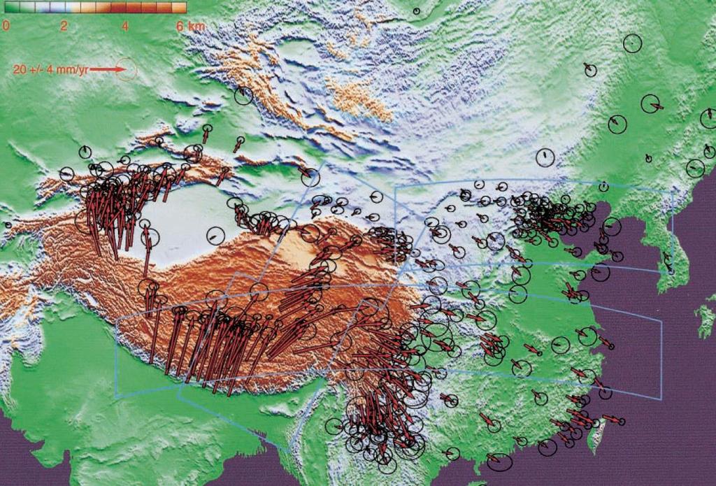 Geodetically measured strain accumulation in Eurasia Wang,