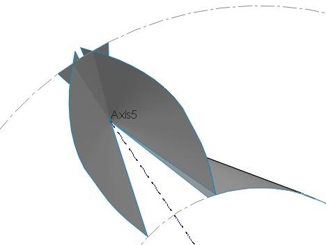 root and outside surfaces (with the same surface loft function)