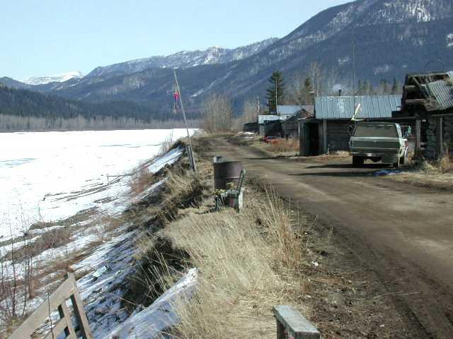 Photo 1: In Eagle village some homes are located close to the Yukon River shoreline; photo courtesy of the