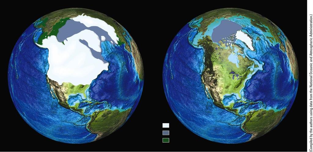 Changes in Ice Coverage in the Northern Hemisphere During the last 18,000 Years 18,000 years before present