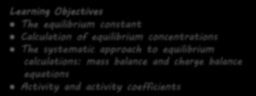 The systematic approach to equilibrium calculations: mass