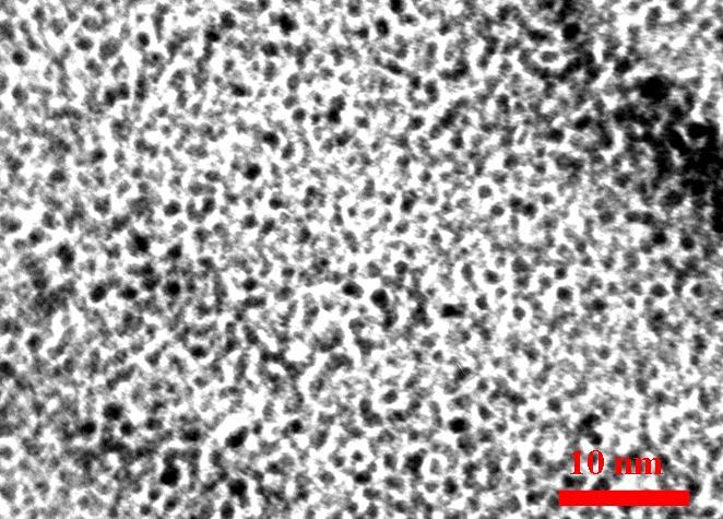 Frequency Figure 6.10. TEM image of the CAu2 sample. The nanoparticles size distribution was obtained using the IMageTool software.