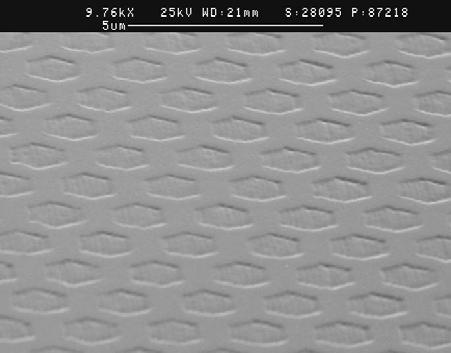 Laser writer DWL 66-UV, 244 nm doubled Ar laser SEM pictures of 2D gratings fabricated by direct DUV laser
