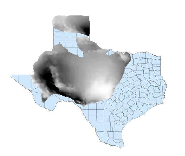 At this point, I had 4 rasters that overlapped and covered various parts of Texas but all represented the same geologic unit.