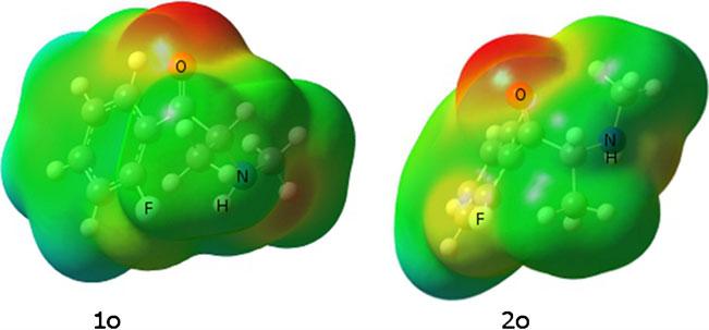 Order of increasing electron density is blue < green < yellow < orange < red Fig.