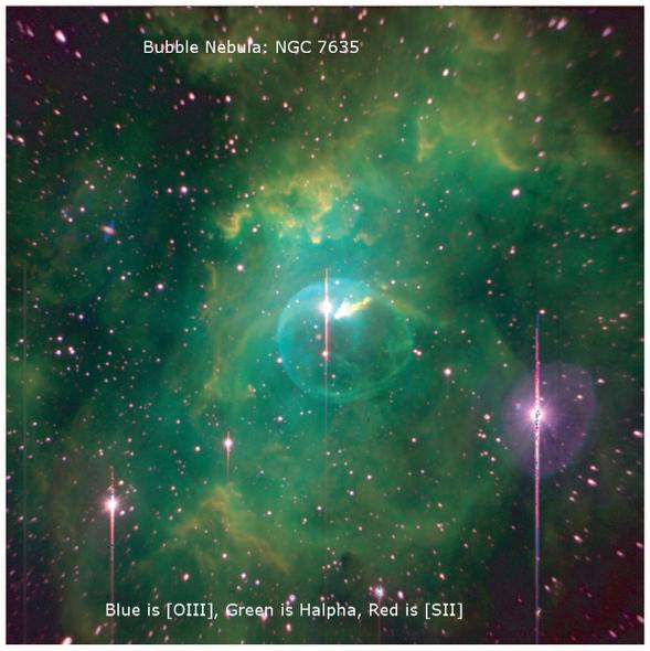 Stellar Wind Bubbles Wind bubbles around main sequence O stars are rarely observed. Only(?) example is the Bubble Nebula, NGC 7635.