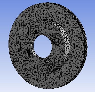 The mesh of ventilated disc with 24 holes, and 48 holes in isometric view Figures 5-8 show the simulation results of the ventilated disc varying the number of the ventilation hole with respect to