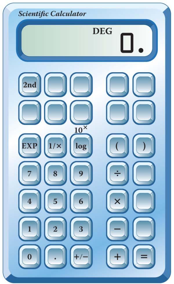 Scientific Calculators A scientific calculator has an exponent key (often EXP) for expressing powers of 10. If your calculator reads 7.