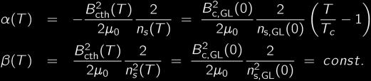 coefficients: g s g n corresponds to condensation energy which, in turn,