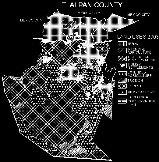 C. 2003 Land Uses and Height of Buildings in Tlalpan vs those permitted in the current Urban Plan In September of 2003 a field recognition for of all the neighborhoods of Tlalpan was done in order to