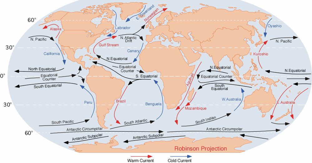 Basic ocean currents From http://physicalgeography.