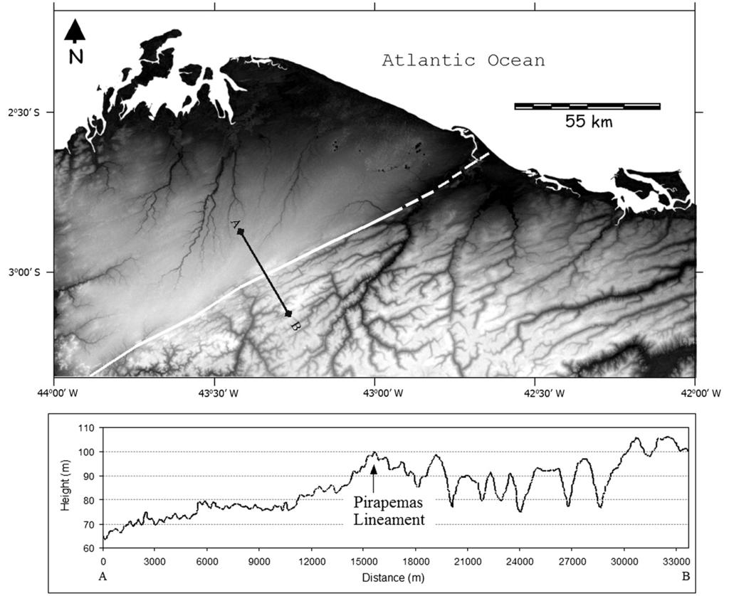 R. Almeida-Filho et al. / Quaternary Research 72 (2009) 103 110 105 Figure 2. SRTM digital elevation model of the study area.