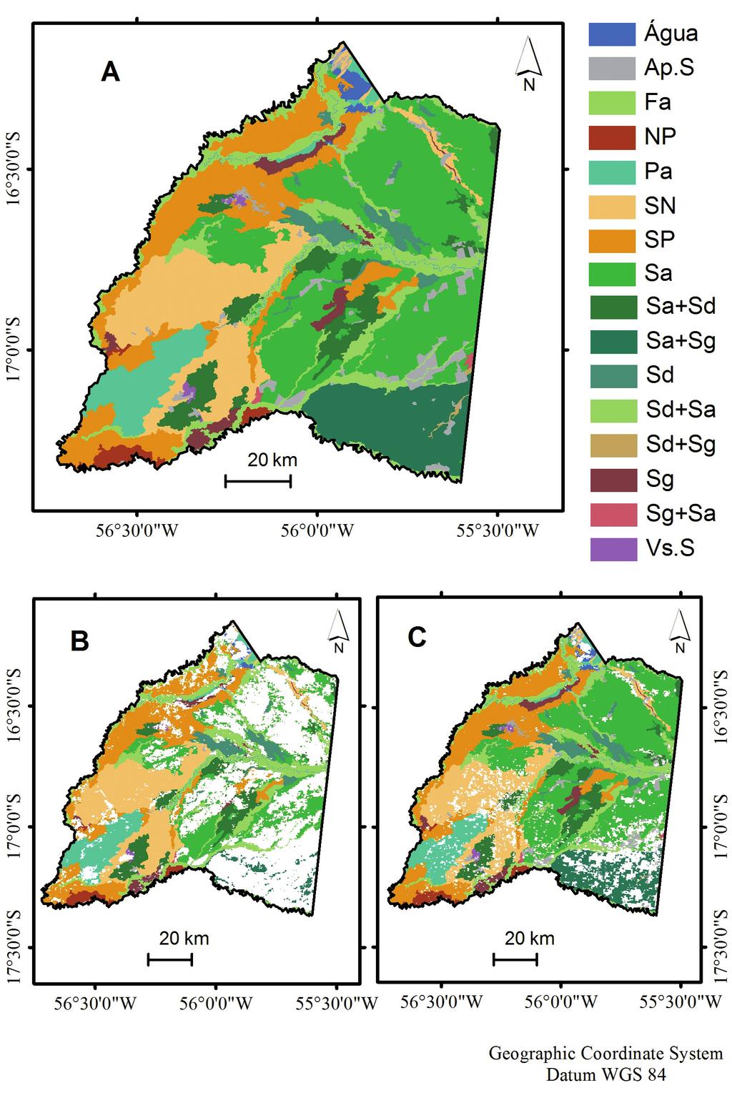 20 Supervised classification applied to vegetation mapping in the Barão de Melgaço municipality (Mato Grosso state, Brazil), using MODIS imagery GEOGRAFIA Figure 5 Overlay of vegetation mapped with