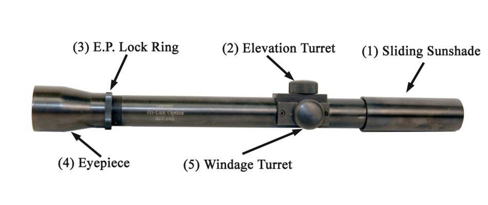 Section1: Telescopic Riflescope Specifications Model Power Obj. (mm) F.O.V.@ 100 Yds (Feet) Eye Relief (Inch) Length (Inch) Weight (O.Z.) Exit Pupil Range In Variable mm M82G2 2.5 X 20mm 35.20 3.