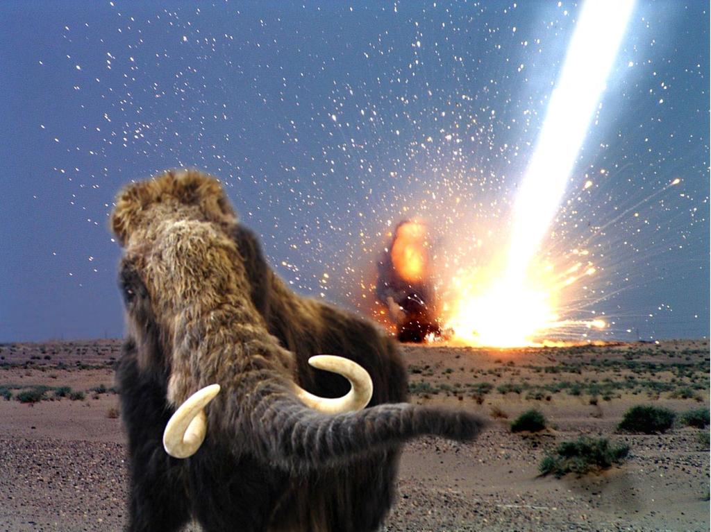 Artist s concept of what the YDB impact may have looked like to mammoths Decline in # of post-clovis