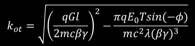 We can have a transverse focusing effect when going to 0 <φ<180, but the beam would then get debunched longitudinally Black particle