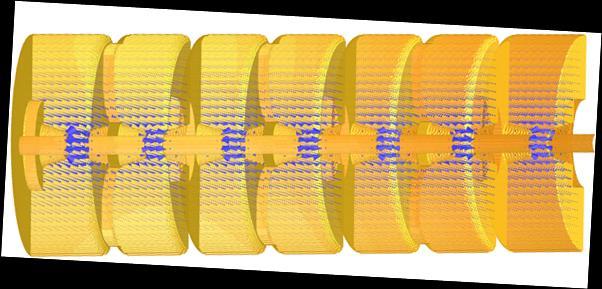 SCL Side Coupled Cavity: Multi cell structure in π/2 mode for the structure, π