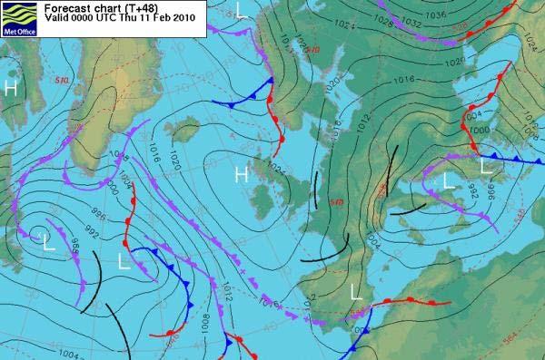 Synoptic scale meteorology High pressure system Low pressure system Cold front Warm front
