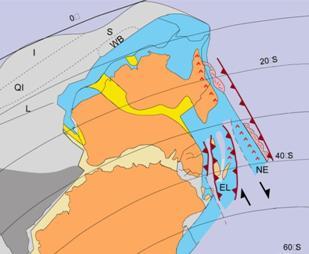 An oceanic plate was colliding with eastern Australia.