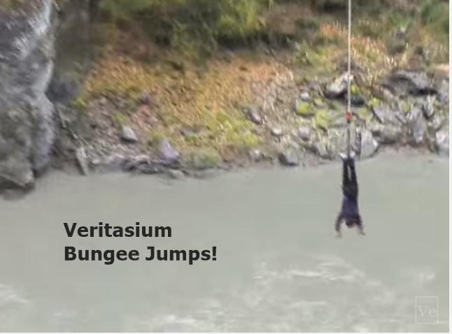 4. Veritasium: When Is a Bungee Jumper s Acceleration Max? https://www.youtube.com/watch?v=fhmlbxyx8dw At what point in a bungee jump is acceleration the greatest?